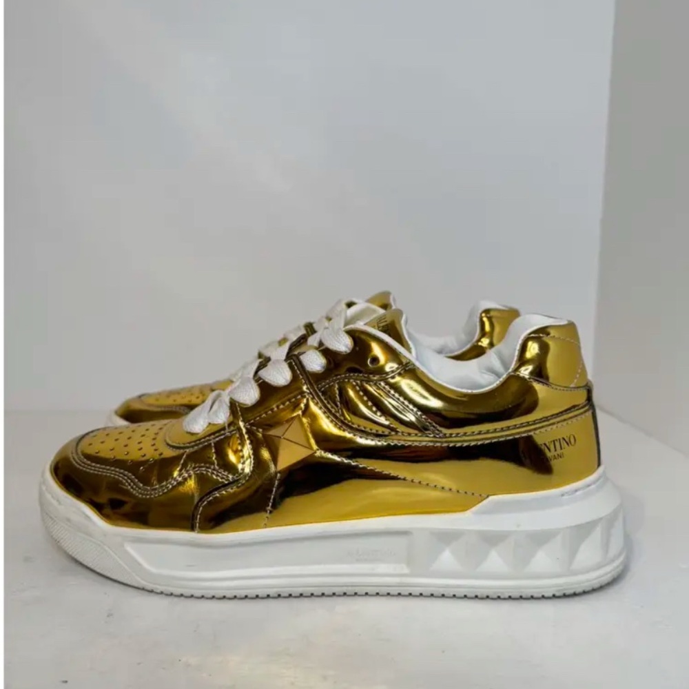 Valentino Metallic Gold Sneakers - Picture 3 of 7